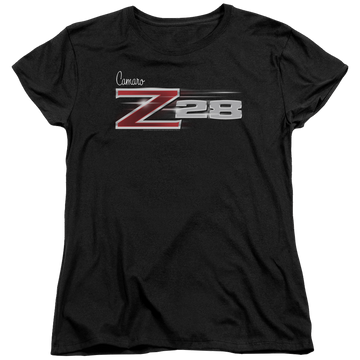 Black women's t-shirt with Chevrolet Z28 Logo graphic