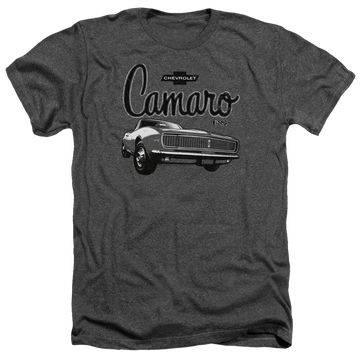 Charcoal men's heather t-shirt with Chevrolet Script Car graphic
