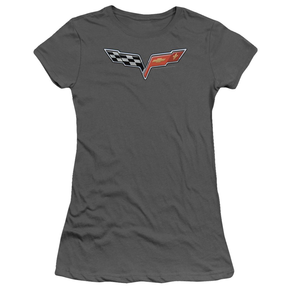 Chevrolet The Vette Medallion - Juniors T-Shirt Juniors T-Shirt Chevrolet