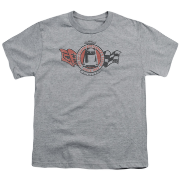 Athletic heather youth t-shirt for ages 8 to 12 with Chevrolet Gentlemens Racer graphic