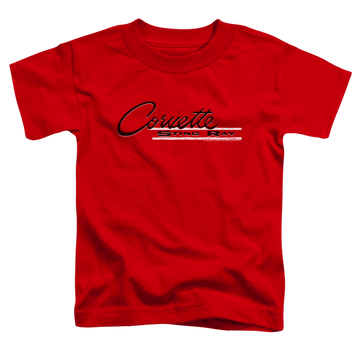 Red toddler t-shirt with Chevrolet Retro Stingray graphic
