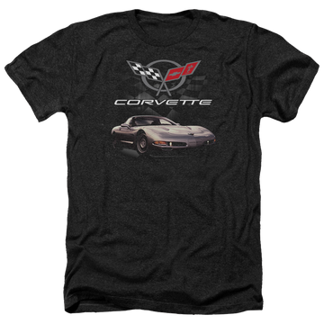 Charcoal men's heather t-shirt with Chevrolet Checkered Past graphic