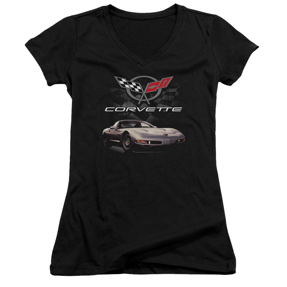 Chevrolet Checkered Past - Juniors V-Neck T-Shirt Juniors V-Neck T-Shirt Chevrolet