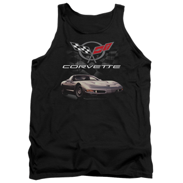 Black men's tank with Chevrolet Checkered Past graphic