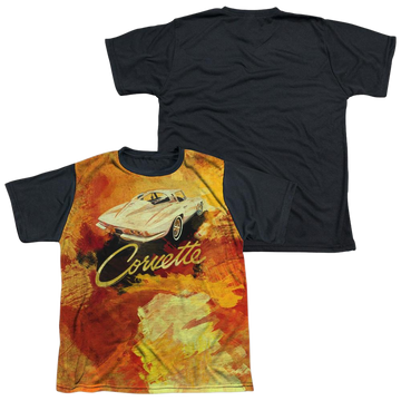 Chevrolet Painted Sting Ray youth black back t-shirt for ages 8 to 12