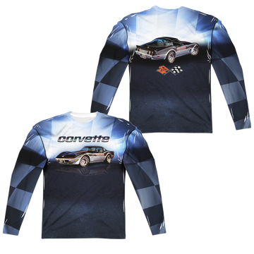 Chevrolet Blue Vette Check Flag men's all-over print long sleeve