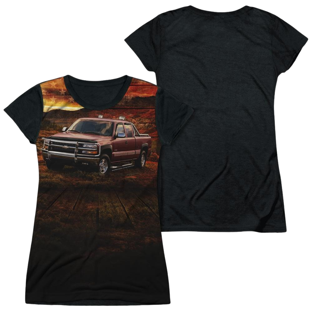 Chevrolet Silverado In The Mud - Juniors Black Back T-Shirt Juniors Black Back T-Shirt Chevrolet