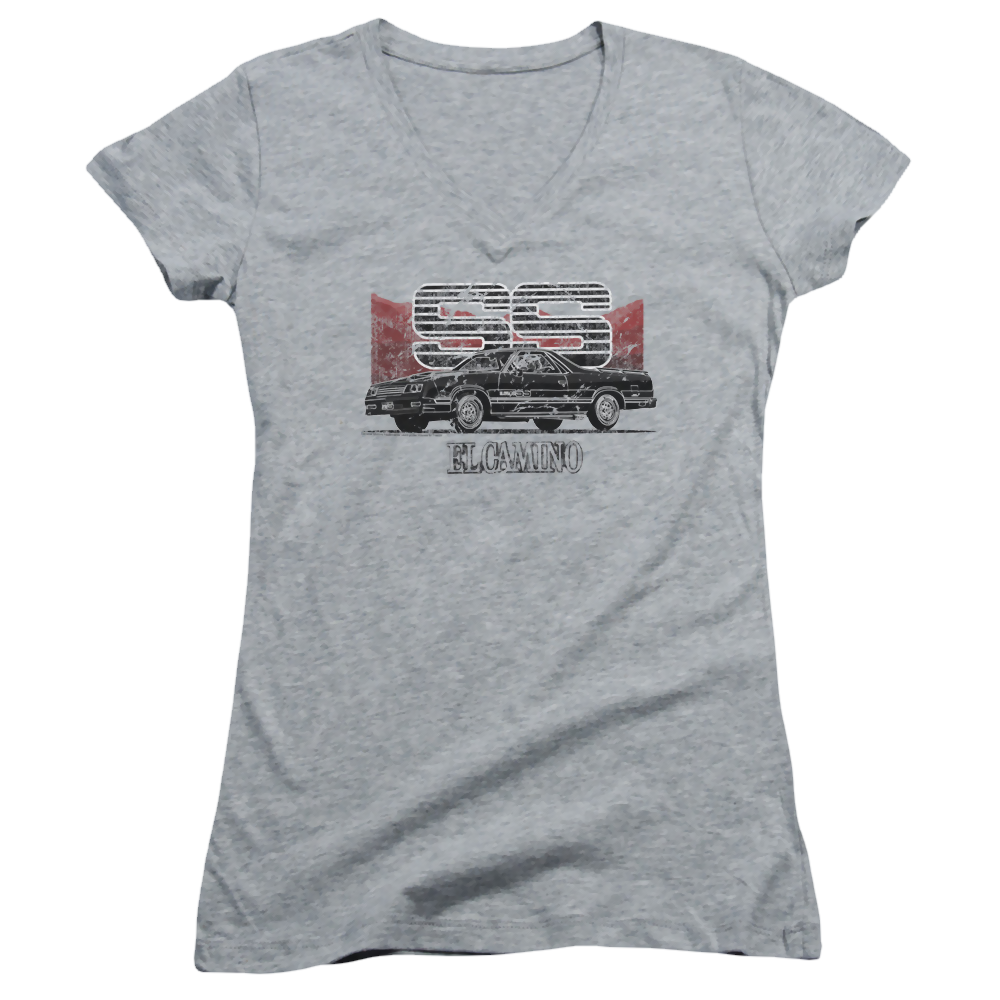 Chevrolet El Camino Ss Mountains - Juniors V-Neck T-Shirt Juniors V-Neck T-Shirt Chevrolet