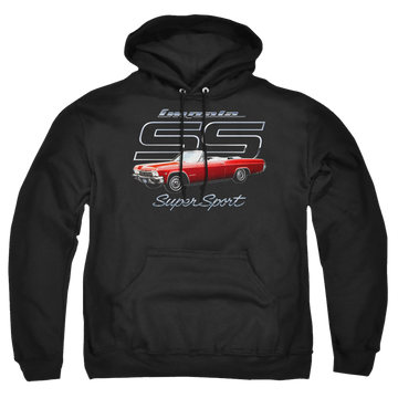 Black pullover hoodie with Chevrolet Impala Ss graphic