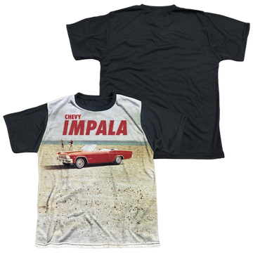 Chevrolet Beach Impala youth black back t-shirt for ages 8 to 12
