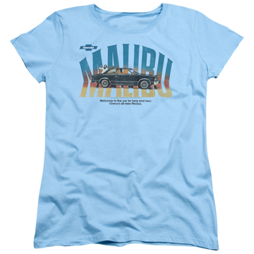 Light blue women's t-shirt with Chevrolet Thumbs Up graphic