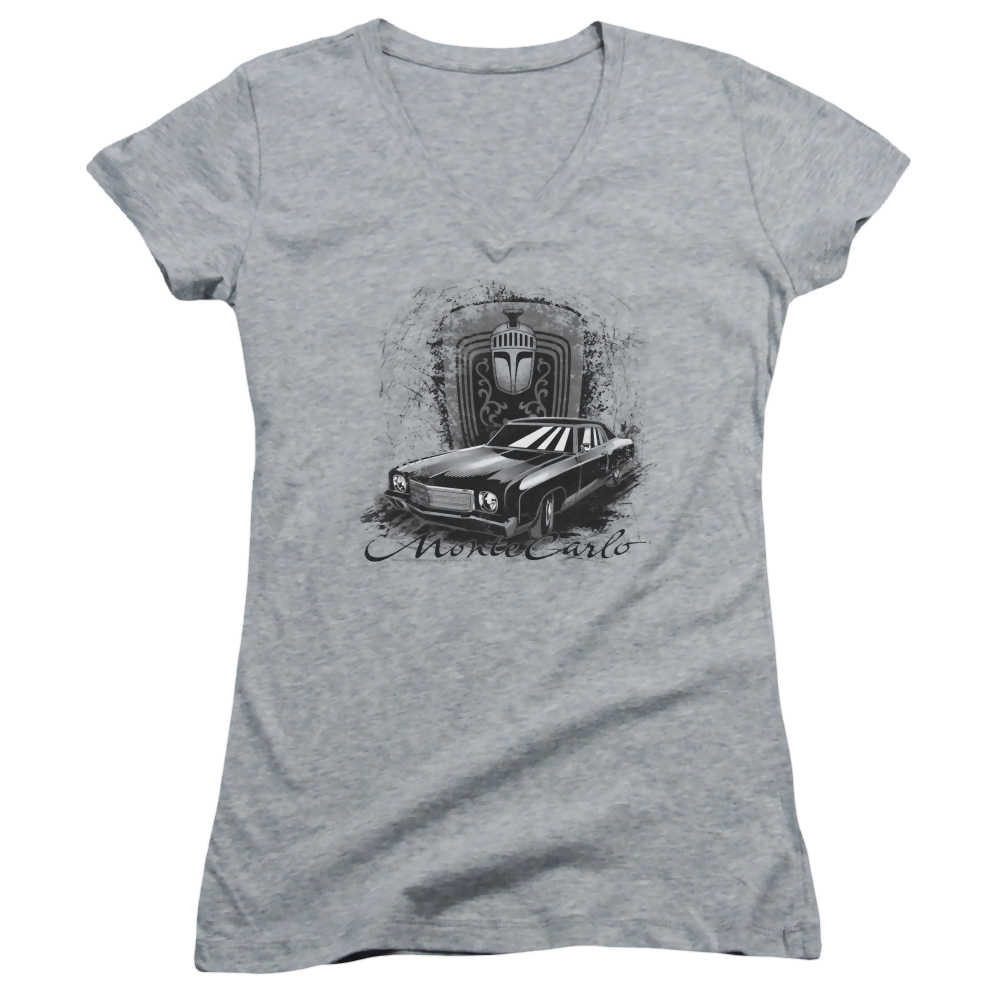 Chevrolet Monte Carlo Drawing - Juniors V-Neck T-Shirt Juniors V-Neck T-Shirt Chevrolet