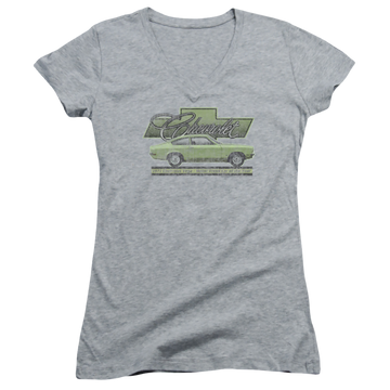 Chevrolet Vega Car Of The Year 71 - Juniors V-Neck T-Shirt Juniors V-Neck T-Shirt Chevrolet