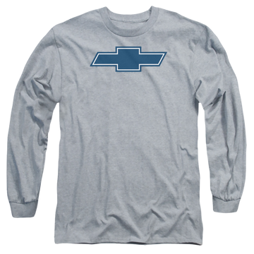 Athletic heather men's long sleeve t-shirt with Chevrolet Simple Vintage Bowtie graphic