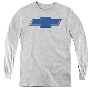Athletic heather youth long sleeve t-shirt with Chevrolet Simple Vintage Bowtie graphic