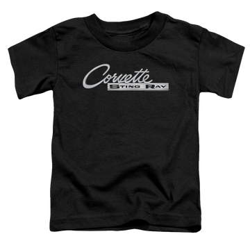 Black toddler t-shirt with Chevrolet Chrome Stingray Logo graphic
