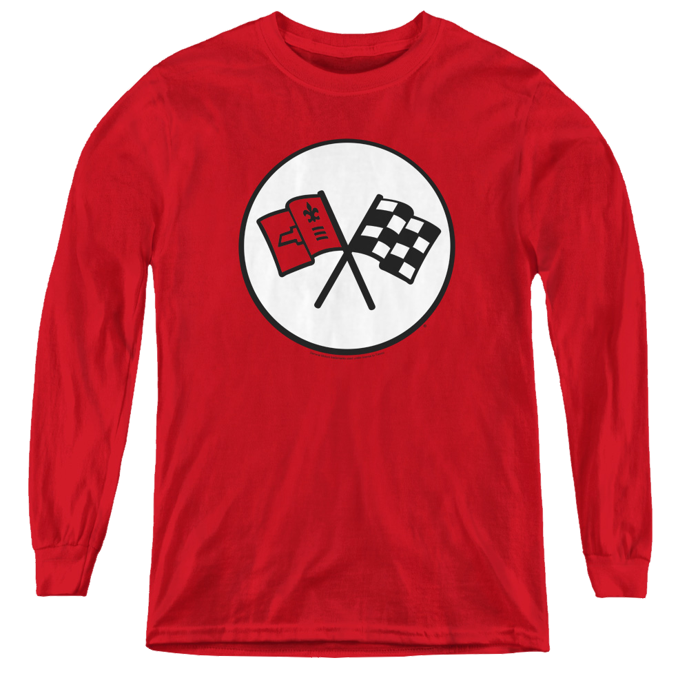 Chevrolet 2Nd Gen Vette Logo - Youth Long Sleeve T-Shirt Youth Long Sleeve T-Shirt Chevrolet