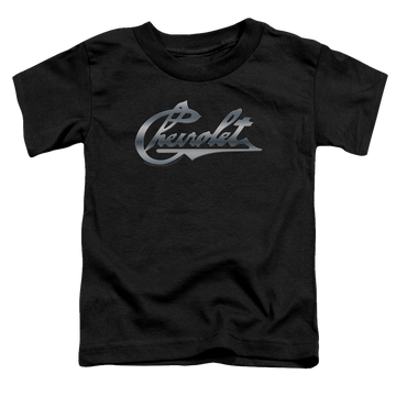 Black toddler t-shirt with Chevrolet Chrome Vintage Chevy Bowtie graphic