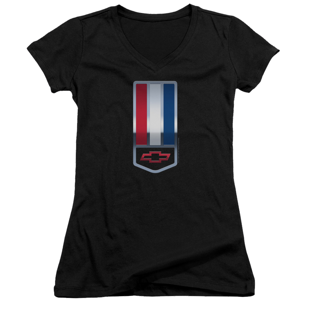 Chevrolet 1998 Camaro Nameplate - Juniors V-Neck T-Shirt Juniors V-Neck T-Shirt Chevrolet