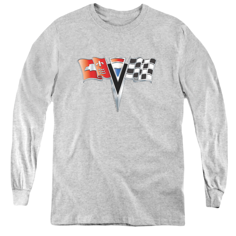 Chevrolet 2Nd Gen Vette Nose Emblem - Youth Long Sleeve T-Shirt Youth Long Sleeve T-Shirt Chevrolet