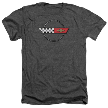 Charcoal men's heather t-shirt with Chevrolet 4th Gen Vette Logo graphic