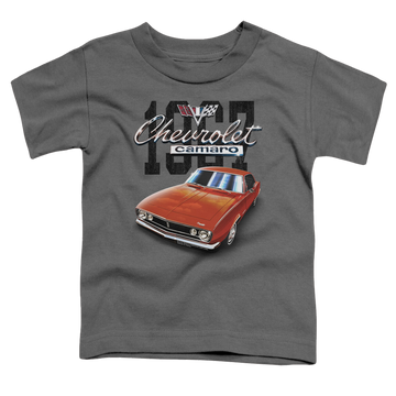 Charcoal kid's t-shirt for ages 4 to 7 with Chevrolet Classic Camaro graphic