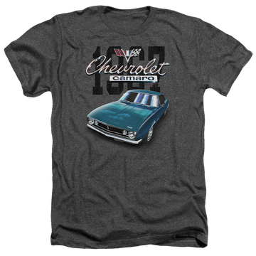 Charcoal men's heather t-shirt with Chevrolet Classic Camaro graphic