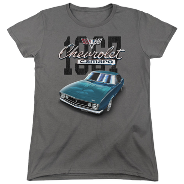 Charcoal women's t-shirt with Chevrolet Classic Camaro graphic