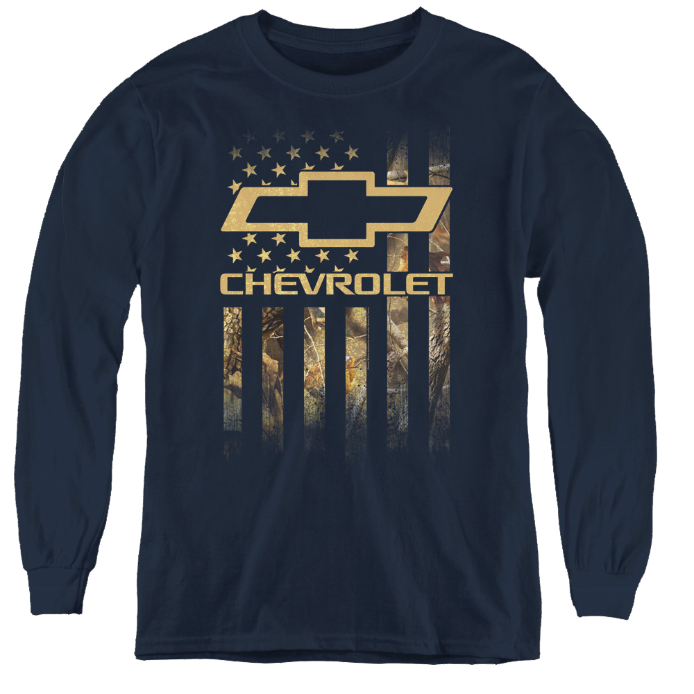 Chevrolet Camo Flag - Youth Long Sleeve T-Shirt Youth Long Sleeve T-Shirt Chevrolet