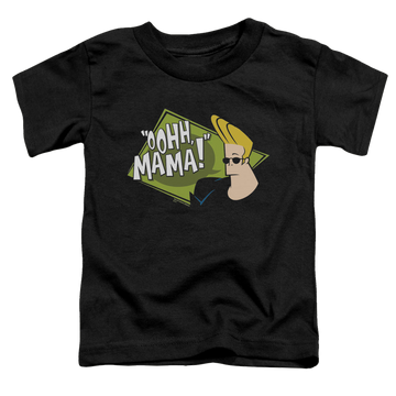 Black toddler t-shirt with Johnny Bravo Oohh Mama graphic