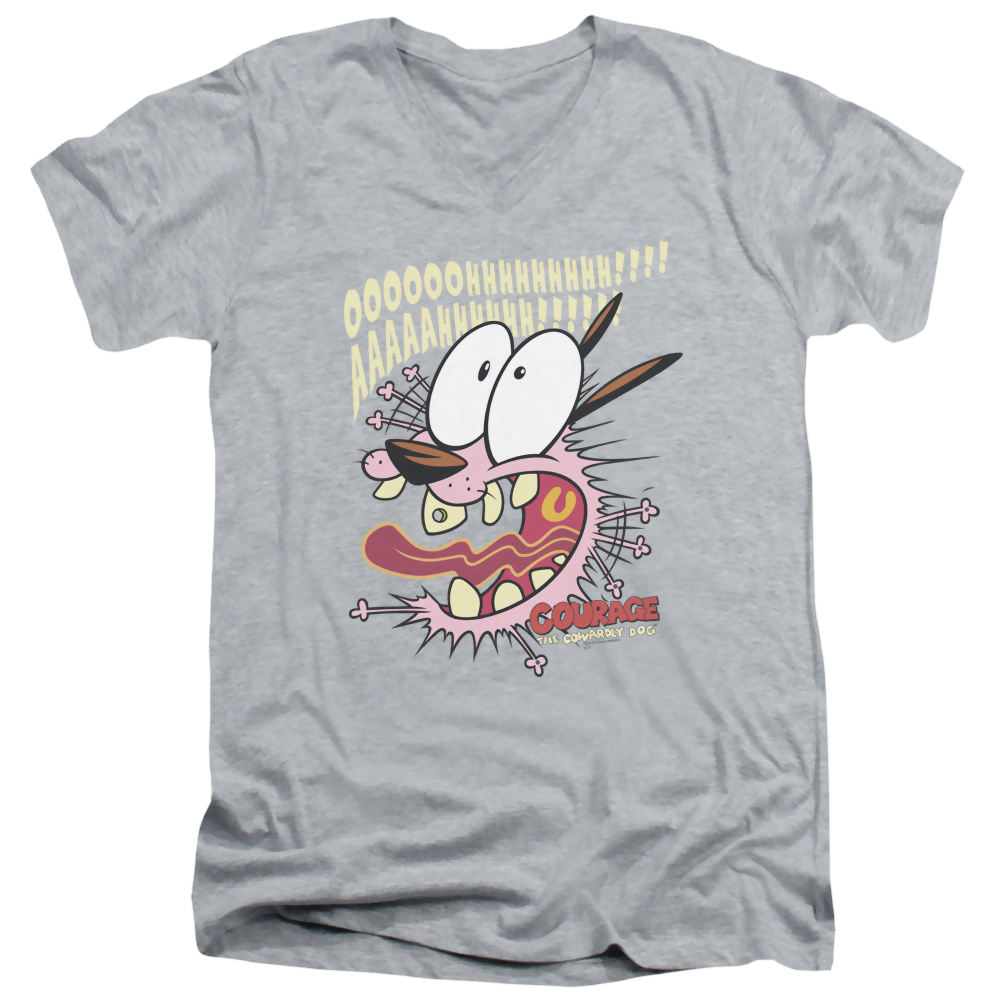 Courage The Cowardly Dog Scaredy Dog - Men's V-Neck T-Shirt Men's V-Neck T-Shirt Courage the Cowardly Dog