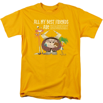 Gold men's regular fit t-shirt with Foster's Home for Imaginary Friends Imaginary Friends graphic
