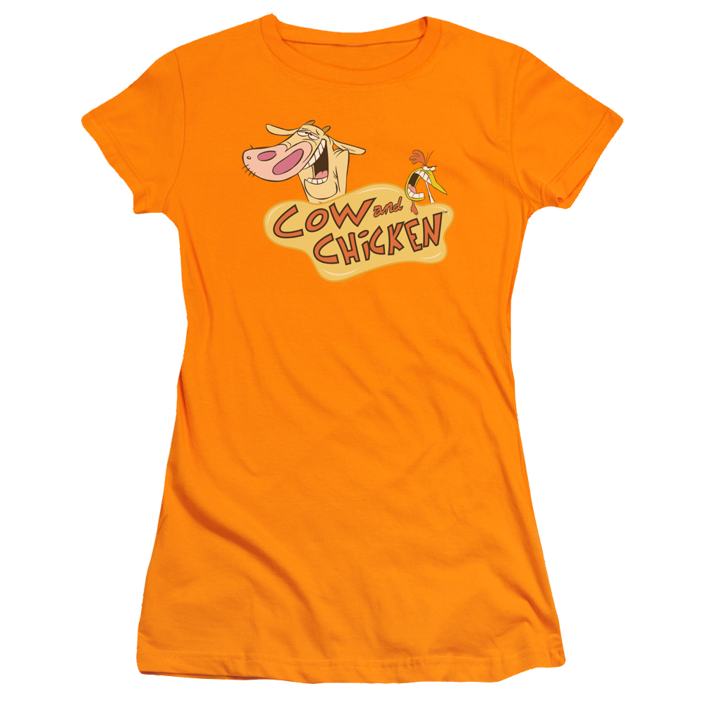 Cow & Chicken Logo - Juniors T-Shirt Juniors T-Shirt Cow and Chicken
