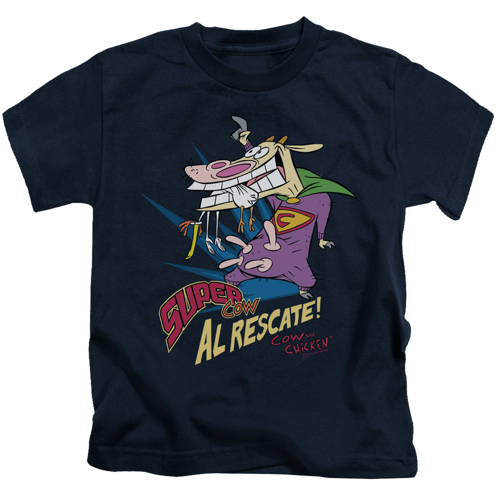 Cow & Chicken Super Cow - Kid's T-Shirt Kid's T-Shirt (Ages 4-7) Cow and Chicken