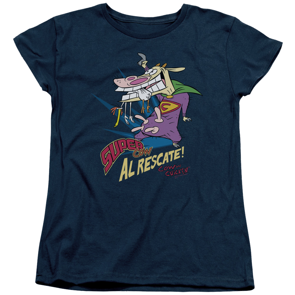 Cow and Chicken Super Cow - Women's T-Shirt Women's T-Shirt Cow and Chicken