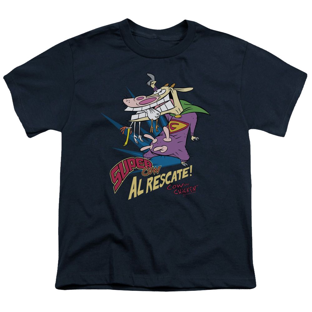 Cow & Chicken Super Cow - Youth T-Shirt Youth T-Shirt (Ages 8-12) Cow and Chicken