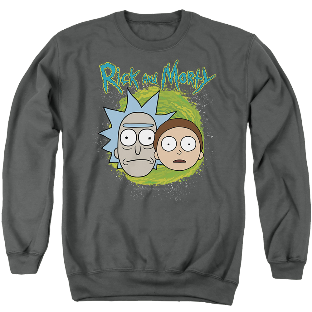 Rick and Morty Floating Heads - Men's Crewneck Sweatshirt Men's Crewneck Sweatshirt Rick and Morty