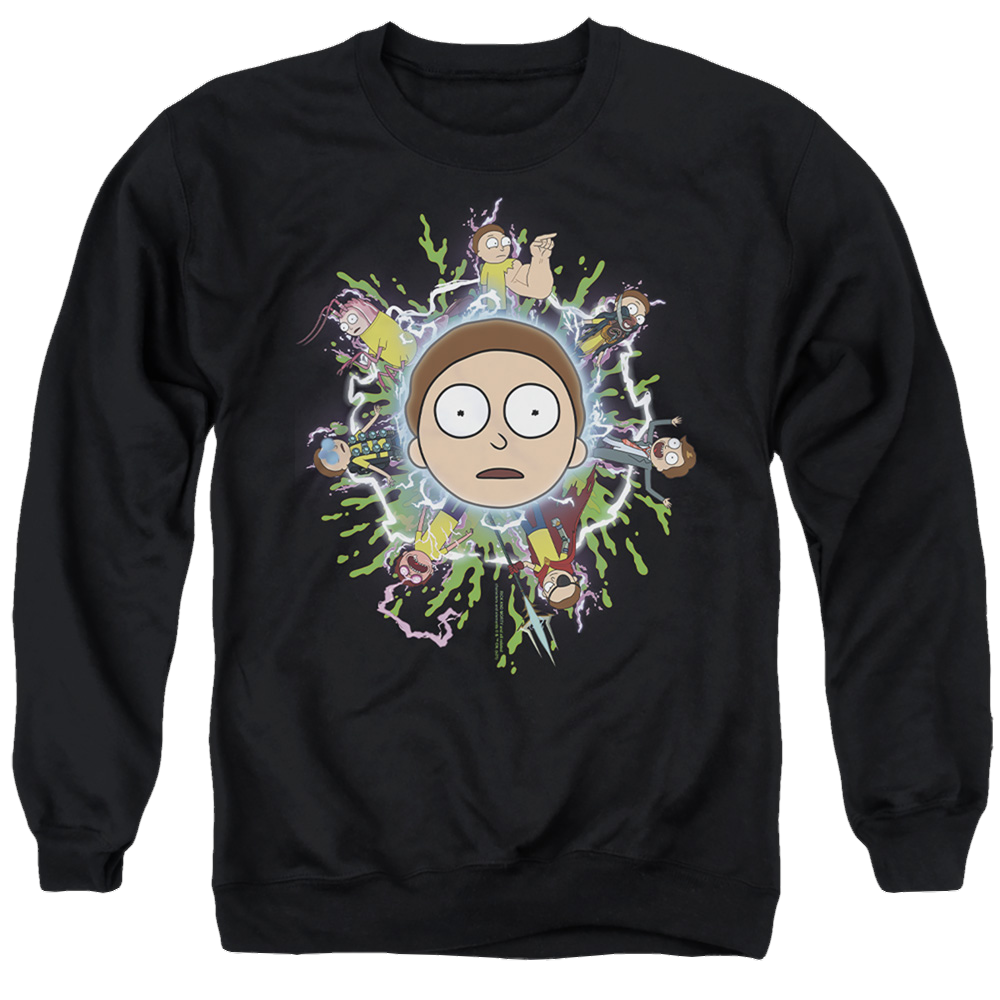 Rick and Morty Multiple Morty - Men's Crewneck Sweatshirt Men's Crewneck Sweatshirt Rick and Morty