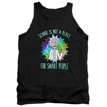 Black men's tank with Rick and Morty School graphic