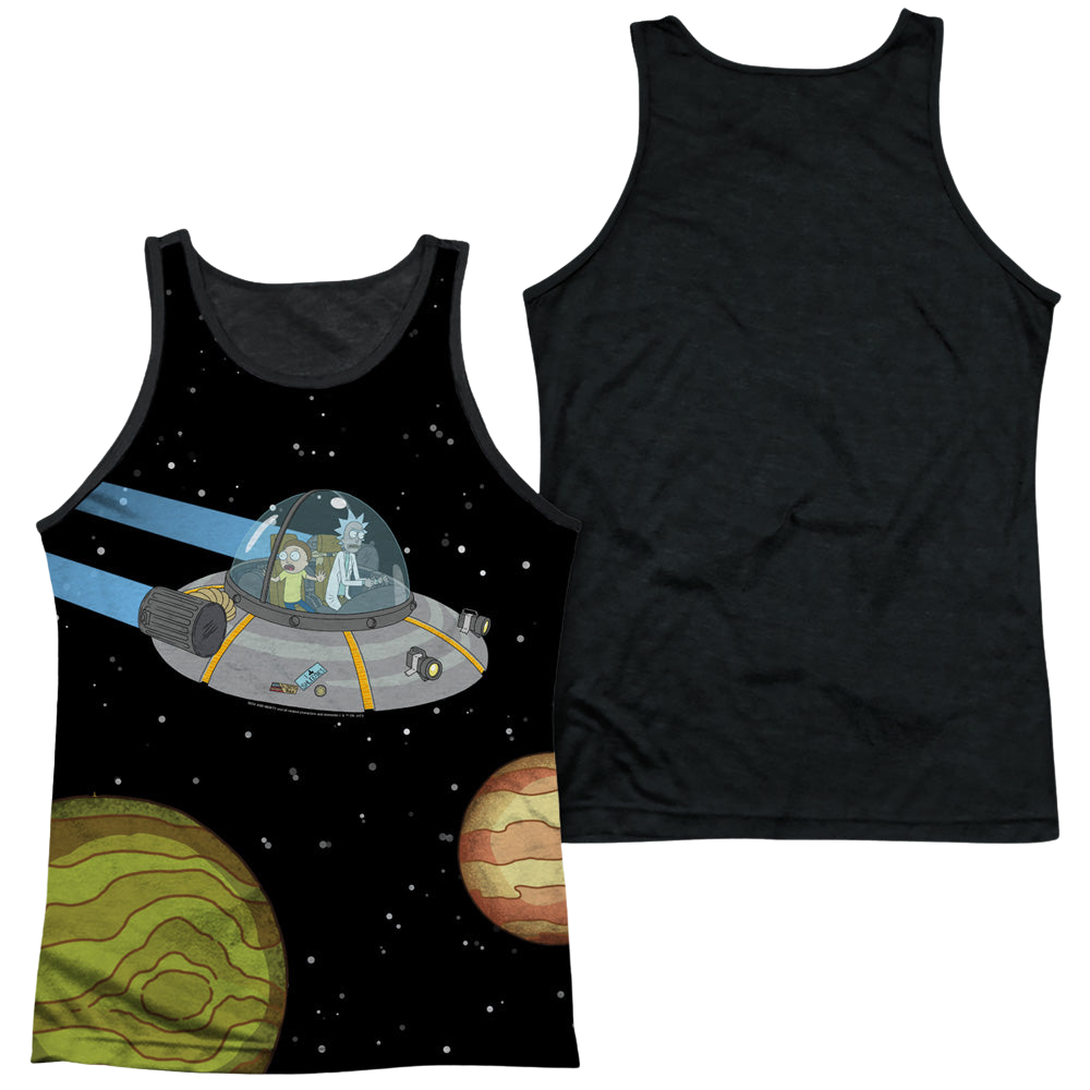 Rick and Morty Rick And Morty In Space - Men's Black Back Tank Top Men's Black Back Tank Rick and Morty