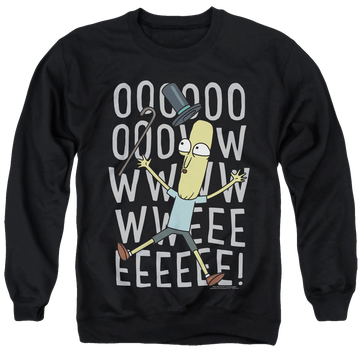 Black men's crewneck sweatshirt with Rick and Morty Oowweeeee graphic