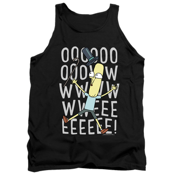 Black men's tank with Rick and Morty Oowweeeee graphic