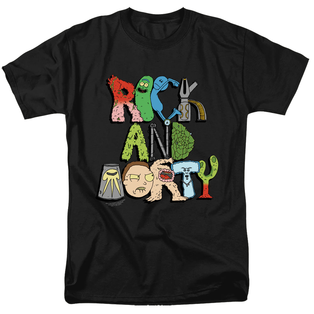 Rick and Morty Illustrated Logo - Men's Regular Fit T-Shirt Men's Regular Fit T-Shirt Rick and Morty