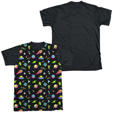 Rick and Morty Opening Icons men's black back t-shirt