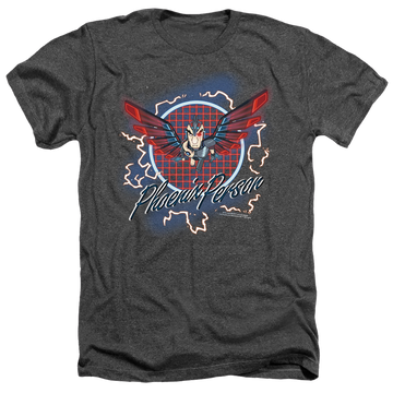 Charcoal men's heather t-shirt with Rick and Morty Phoenix Person graphic