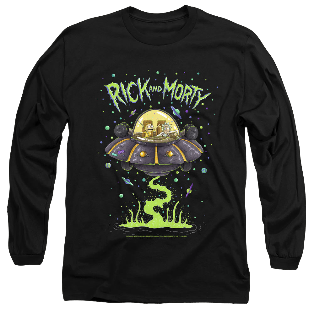 Rick and Morty Drunk Rick Ship - Men's Long Sleeve T-Shirt Men's Long Sleeve T-Shirt Rick and Morty