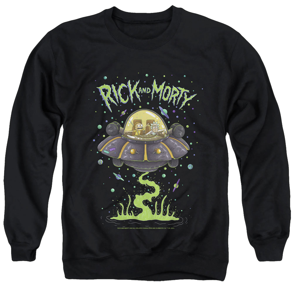 Rick and Morty Drunk Rick Ship - Men's Crewneck Sweatshirt Men's Crewneck Sweatshirt Rick and Morty