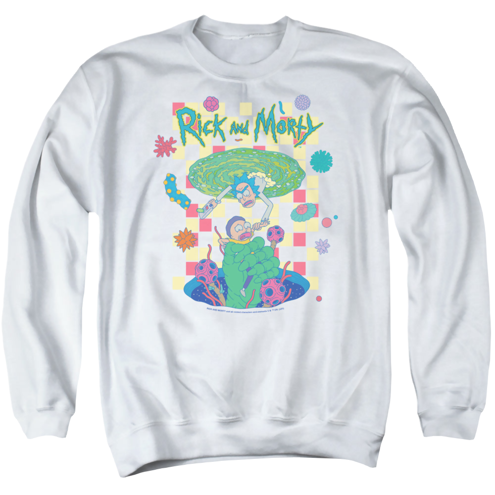Rick and Morty Falling Portals - Men's Crewneck Sweatshirt Men's Crewneck Sweatshirt Rick and Morty
