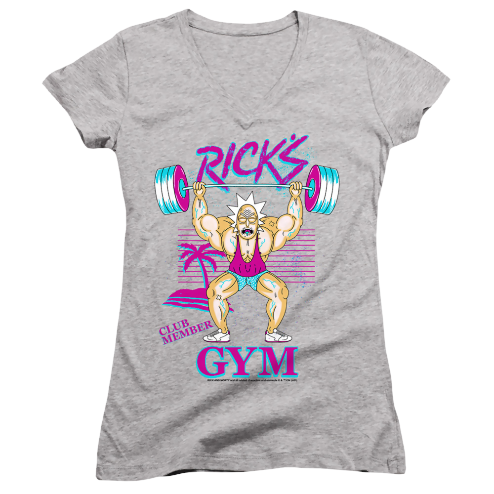 Rick and Morty Ricks Gym - Juniors V-Neck T-Shirt Juniors V-Neck T-Shirt Rick and Morty