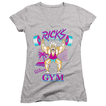 Rick and Morty Ricks Gym - Juniors V-Neck T-Shirt Juniors V-Neck T-Shirt Rick and Morty